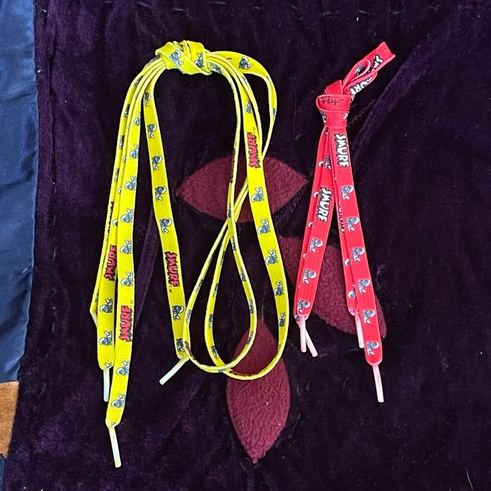 Vintage Smurfs Laces Red and Yellow Adult and Children’s